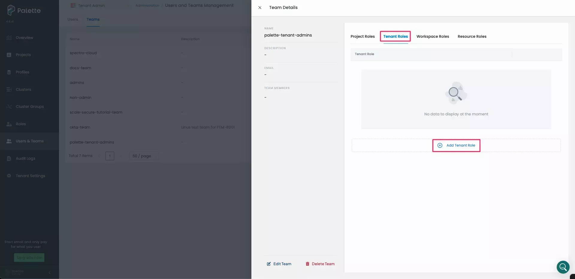 Palette Tenant Roles